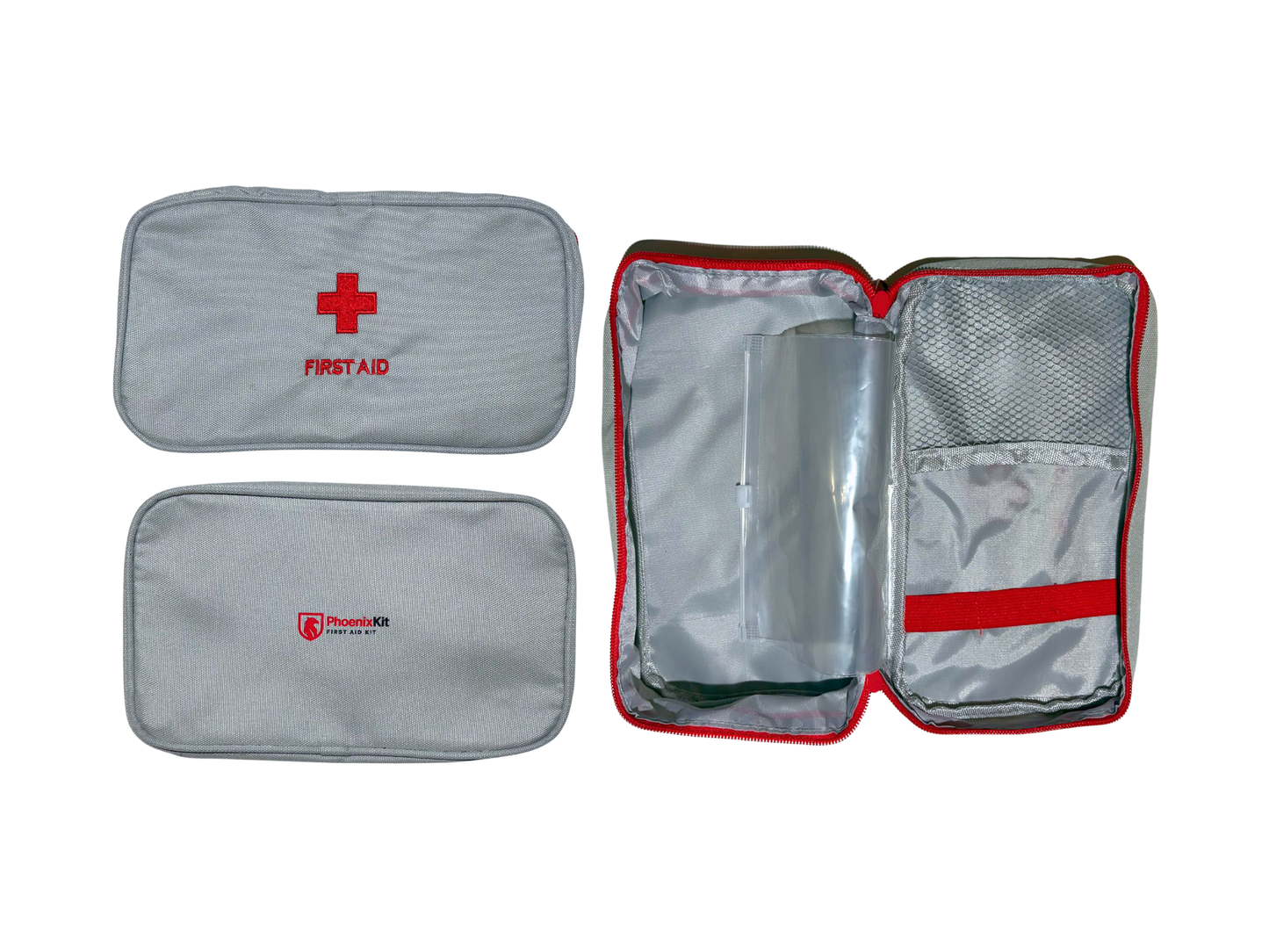 Borsa Pronto Soccorso Vuota – Rosso & Grigio - 20cm X 14cm X 7 cm (media)